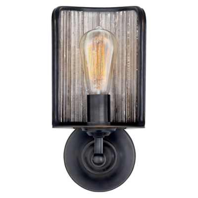 Rivington Shield Sconce in Bronze with Ribbed Mirror